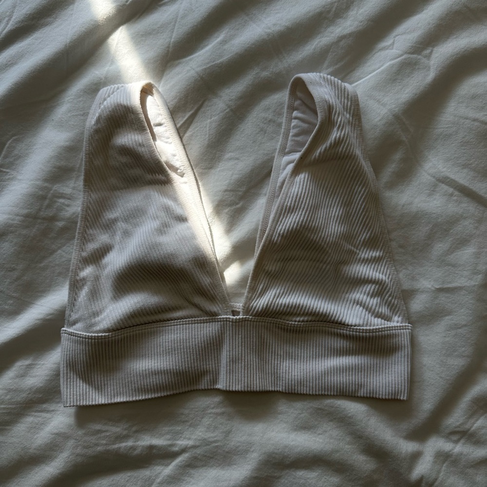 Garage Ribbed White Bralette
